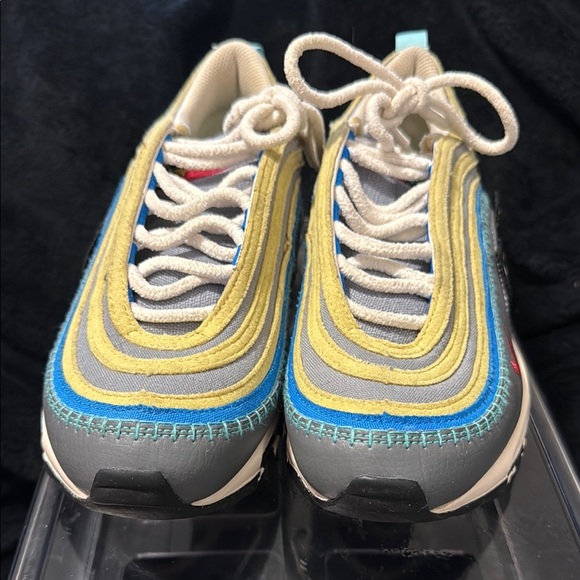 Nike Air Max 97 Blue Yellow Sneakers with Iconic Design - Picture 2 of 11